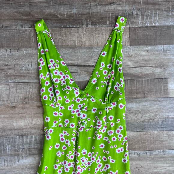 Faithfull Le Bon Floral & Apple Green Emili Dress - S - Picture 3 of 9